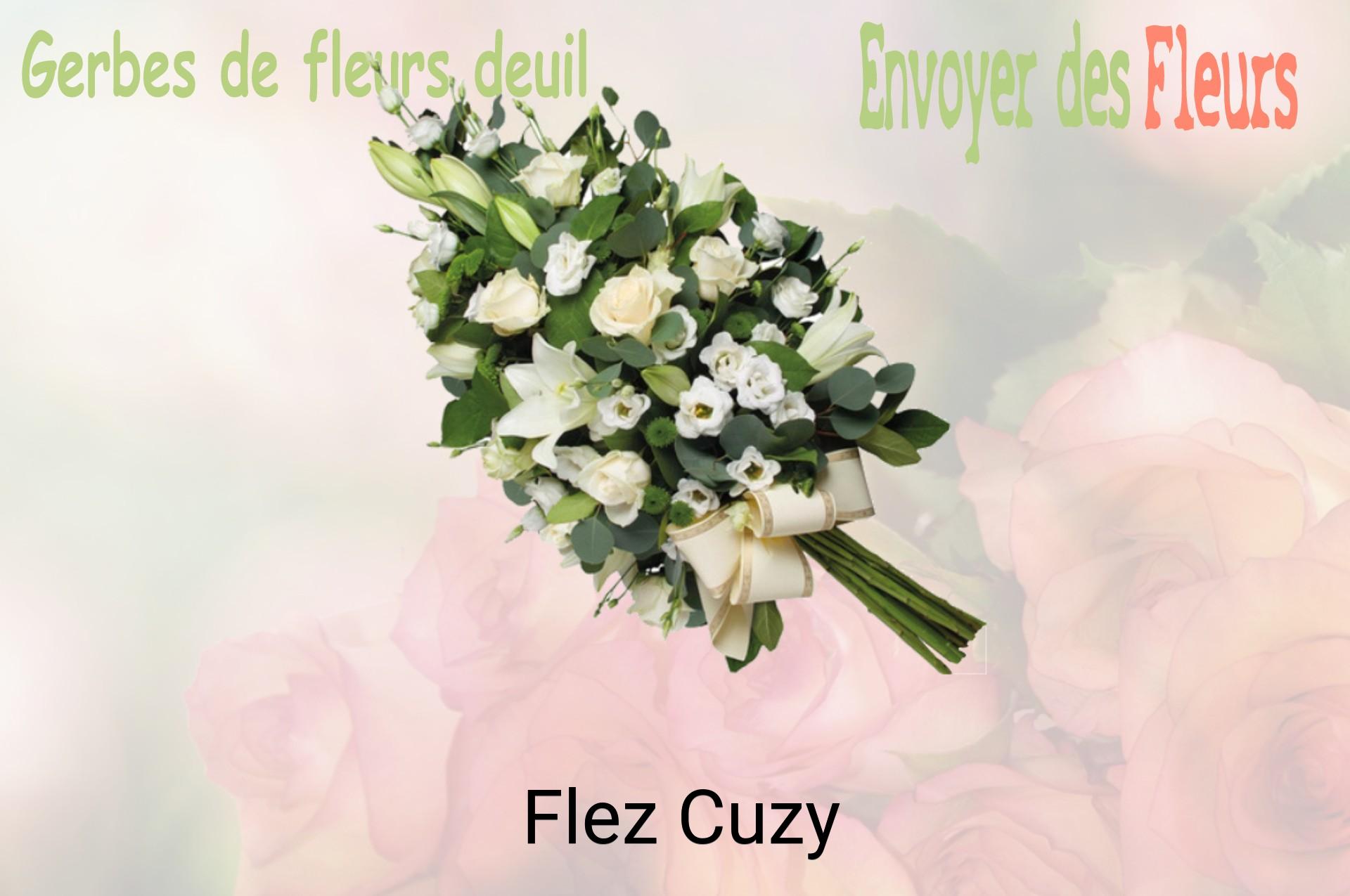 Gerbe de fleurs de deuil livrée à Flez-Cuzy